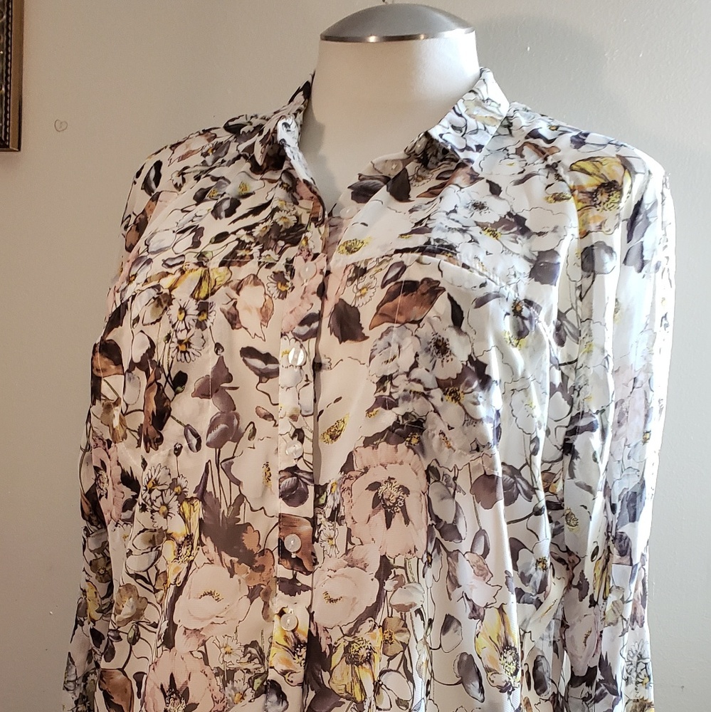 I Jeans By Buffalo Floral Button Up Shirt